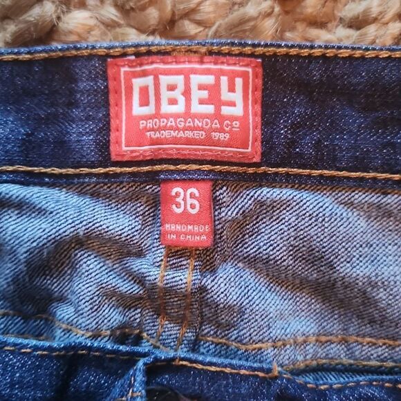 Obey Propaganda Slim Straight Leg Denim Jeans 38 - Picture 3 of 6